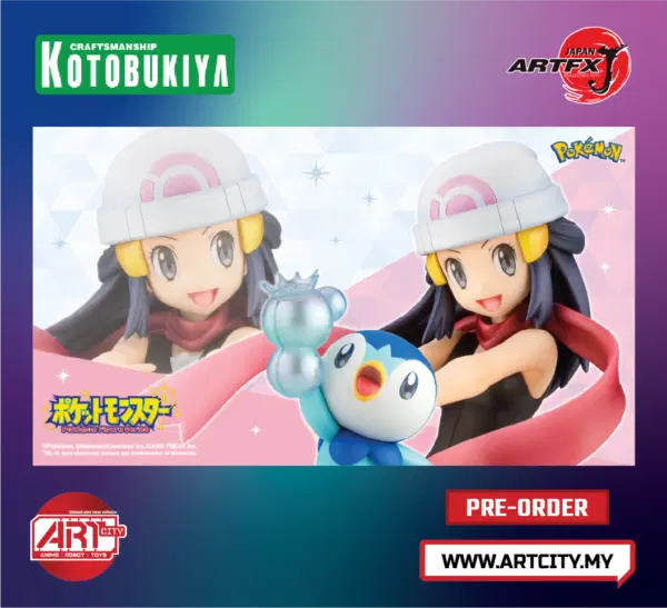 Kotobukiya - ARTFX J Statue - Pokemon Hikari with Pochama - 1/8